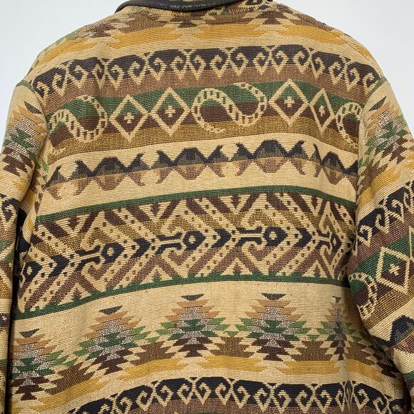 Vintage 80s New Identity women's woven cotton southwestern print blazer XL - Picture 4 of 10